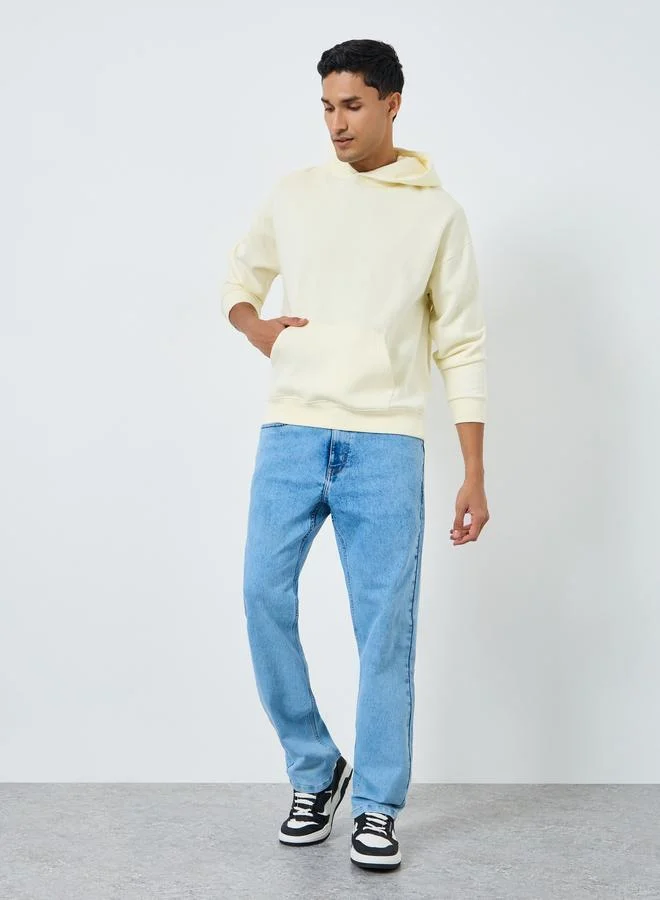 Men Blue Washed Relaxed Fit Jeans